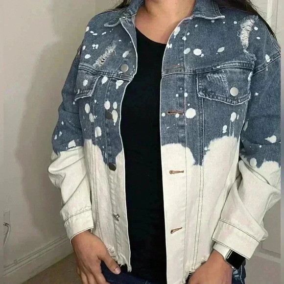 BiBi Distressed Denim Jacket | Size Small - Picture 2 of 6